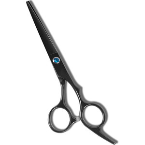 Ciseaux de coiffure professionnels HJ 6 pouces noirs à lame plate pour droitiers, usage en salon de beauté, lame standard électroplaquée - Product Image 5