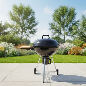 Outdoor Charcoal Grill Portable Car Iron Heavy Duty <strong>Compact</strong> <strong>BBQ</strong> with Trolley for Camping Picnic Backyard Cooking - Product Image 1