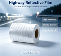 Film réfléchissant prismatique PMMA blanc imprimable éco-solvant 3 ans, 1,22 m x 45,7 m, auto-adhésif pour signalisation routière