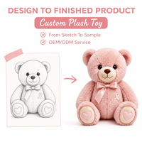 Ours en peluche personnalisé directement de l'usine, en coton PP, avec détails brodés, poupée de personnage rembourrée OEM/ODM pour marques IP originales
