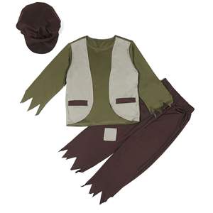 Costumi da spettacolo teatrale dei mendicanti dei ragazzi graziosi piccoli mendicanti <span class=keywords><strong>libro</strong></span> per bambini giorno settimana vestito verde fantasia per bambini povero Costume da Cosplay del postino del ragazzo - Product Image 6