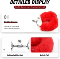Menottes en fourrure moelleuse avec clés, menottes en métal duveteuses, menottes en peluche douce, menottes SM bondage à déverrouillage rapide pour couples cosplay