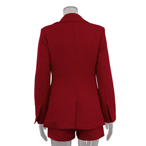 Señoras rojo Tie Blazer y Shorts Co Ord Set 3 piezas <span class=keywords><strong>de</strong></span> ropa las mujeres <span class=keywords><strong>traje</strong></span> conjuntos - Product Image 5