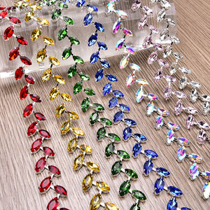 Usine cheval oeil strass chaîne blé cristal feuille coudre sur coupe Bracelet collier vêtements décoration ceinture chaussures chapeaux bricolage - Product Image 2