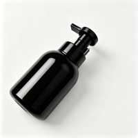 Flacon de lotion en plastique noir mat cylindrique vide 250 ml avec pompe en PEHD, sérigraphié, pour savon liquide et lotion corporelle