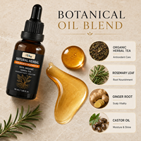 Minyak Herbal Jahe Rosemary Castor OEM untuk Perawatan Kulit Kepala, Serum Nutrisi Akar Rambut untuk Menjaga Rambut Kering dan Menipis