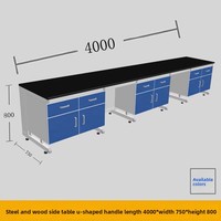 Table de laboratoire modulaire contemporaine en acier, nouvelle conception, avec étagères et armoires