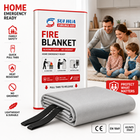 Couverture de sécurité incendie en silicone avec boîte de rangement compacte pour la maison