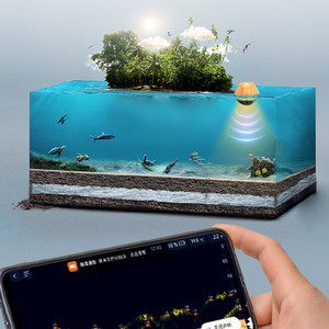 Détecteur de poissons sans fil par <span class=keywords><strong>sonar</strong></span>, détecteur de pêche ultrasonique avec vision nocturne HD sous-marine - Product Image 2