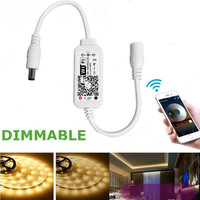 Contrôleur WiFi intelligent OHANEE DC 12V 24V pour bande LED monochrome avec variateur de lumière, application mobile et commande vocale Alexa pour LED SMD 2835 5050