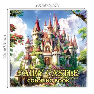 Nuovo Libro da Colorare <span class=keywords><strong>per</strong></span> <span class=keywords><strong>Adulti</strong></span> Castello nel Parco, 24 Illustrazioni Creative Graffiti ad Acquerello su Carta, Prodotto in Cina, Castello delle Fiabe - Product Image 5