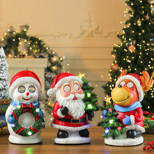 Tree-shaped resin Santa Claus light-up music box ornament, Christmas decoration, Christmas Valentine's Day gift for children. - Product Image 1