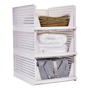 Wardrobe Layered Partition Pull Foldable Cloth Chest Of Storage Bins Stackable Plastic Storage Drawer Box
