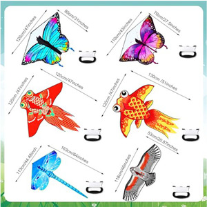 Juguete de Libélula, Búho, Loro, Águila y Pez Dorado para Niños de 4 a 12 Años, Fácil de Volar, para Juegos, Playa, Actividades al Aire Libre, Regalos (Estilo Adorable) - Product Image 4