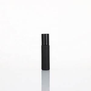 10ml Frosted Matte <b>Black</b> Perfume Roller Bottle Essential Oil Glass Roll on Bottle - Product Image 1