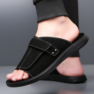Nuevas Sandalias de Verano, Estilo Informal, con Punta de Acero, Parte Superior de Cuero Genuino, con Tiras Cruzadas, para Hombre Joven, para Conducir, Doble Uso, Talla 48 - Product Image 3