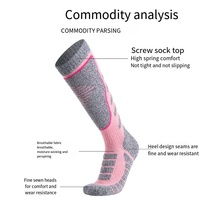 Chaussettes de ski en coton doux pour femmes, chaussettes thermiques chaudes d'hiver, épaisses, hauteur genou, pour le snowboard et le ski