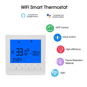 Thermostat numérique pour chauffage au sol électrique, contrôle par application Tuya, commande vocale, matériau PC, pour hôtel - Product Image 2