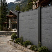 Panneau de clôture WPC extérieur gris composite pour jardin, clôture en bois-plastique pour chalet de montagne et aménagement paysager