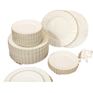 6inch 9inch Premium Hard Plastic White <strong>Disposable</strong> <strong>Plates</strong> for Wedding and Party - Product Image 5