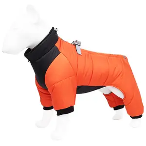 OEM/ODM Customised Printed Waterproof Warm Zipper Pet Dog Designer Jacket For Dog Winter Jacket With Harness