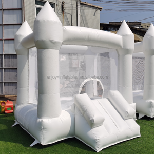 Casa de rebote blanca comercial personalizada de 8x10 pies, <span class=keywords><strong>castillo</strong></span> inflable de PVC con tobogán de olas de agua para niños, parque infantil interior - Product Image 5