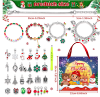 2025 créatif 24 compte à rebours calendrier avent Surprise aveugle boîte ensemble bricolage cristal perles charme enfants Bracelets ensemble cadeau de noël
