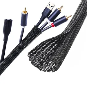 Eko kawat pelindung kabel 1/2 inci, kawat pelindung Tubing terpisah untuk kabel USB kabel daya kabel Audio Video