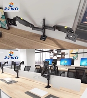 MH10D Dual RGB Monitor Stand Arm Bracket Riser Desk Mount Double Arm Suporte De Monitor Stand Computer Arm 2 Monitores Mounts
