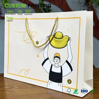 Sacs cadeaux en papier personnalisés avec poignées en corde, fond plat en carton blanc mat, impression goussetée pour magasins, festivals, vente en gros