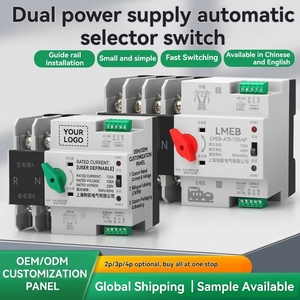 [Certifié CE] Commutateur de transfert automatique double alimentation photovoltaïque 63A 100A <span class=keywords><strong>ATS</strong></span>, contrôleur 380V, montage sur rail DIN, inverseur de source - Product Image 3