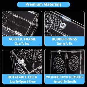 حاوية عنكبوت القفز، موئل العنكبوت الصلاة من الأكريليك، حوض للحشرات، قفص للزواحف الصغيرة مع قفل آمن - Product Image 4
