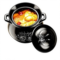 Pot en argile résistant à la chaleur, style chinois, pot à soupe avec couvercle en céramique, compatible avec les cuisinières à gaz, non revêtu, pour usage domestique