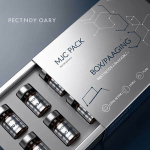 Boîte d'emballage pour flacon <span class=keywords><strong>de</strong></span> peptides en papier C1S <span class=keywords><strong>de</strong></span> haute qualité 350 g/m² avec lamination brillante pour un emballage durable et économique - Product Image 1