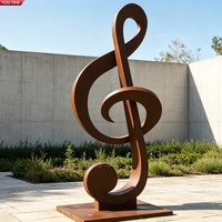 Sculpture de clé de sol en acier Corten YOUFINE, patine de rouille, statue en métal en forme de note de musique pour la décoration de villa, jardin ou pelouse sur le thème de la musique