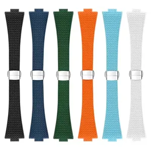 สายยางฟลูออโรสำหรับนาฬิกา <span class=keywords><strong>Tissot</strong></span> <span class=keywords><strong>PRX</strong></span> Series ขนาด 35 มม. 40 มม. หัวเข็มขัดแบบผีเสื้อ ขนาด 11 มม. 12 มม. กันน้ำ ถอดเปลี่ยนได้รวดเร็ว สายนาฬิกา FKM - Product Image 3