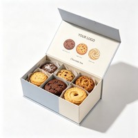 Boîte à biscuits rigide en carton de haute qualité avec séparateur, boîtes à snacks de qualité alimentaire, boîtes à donuts, macarons, boîte en papier avec séparateur