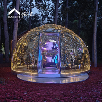 Tenda Kubah Kaca Bening Ukuran Khusus 5m, Tahan Air, untuk Kafe & Hotel, Villa, Taman, Penggunaan Luar Ruangan