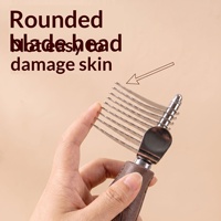 Peigne démêlant pour animaux de compagnie, couteau de toilettage à 9 dents avec poignée latérale, lame démêlante en métal/plastique/TPR pour le dropshipping
