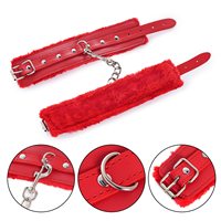 Menottes en peluche SM, fétichisme, bondage, attaches de bondage, menottes ajustables pour les chevilles, bracelets en fourrure, menottes sexuelles, jouets sexuels avec clés