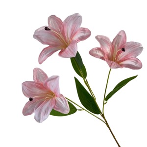 Monet's Garden <b>Silk</b> Lily Artificial <b>Flower</b> Single Branch High Simulation Wedding Decoration Home Props - Product Image 5