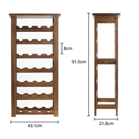 Porte-bouteilles en bois sur pied pour 28 bouteilles |   Porte-vin en bois à 7 niveaux, organisateur de rangement pour cuisine, garde-manger, cave à vin, bar