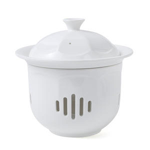 Olla de Sopa de Cerámica Ecológica Personalizada con Borde Dorado Blanco, Vajilla de Hotel, Olla para Guisos, Tazón para Tónico, Juego de Tazones - Product Image 5