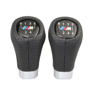 Pommeau de levier de vitesse en cuir noir pour Bmw, 5 vitesses, logo M, ergonomique pour transmission manuelle - Product Image 1