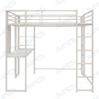 Nouveau style moderne meilleure vente mondiale mobilier étudiant lit loft adulte taille complète enfants lit superposé en métal avec bureau