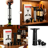 Perfect Products Wijn Vacuümpomp 4 Stoppers Set Ergonomische Handgreep Herbruikbare Wijnbeschermer voor Luchtdichte Sluiting