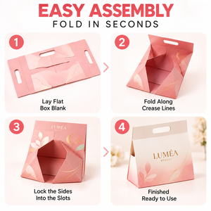 Sac cadeau pliable personnalisé en carton avec poignée découpée, emballage pliable en carton pour cosmétiques et cadeaux - Product Image 3