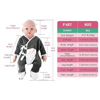 17.5 pouces Full Body Silicone Baby Doll Chauve Réel Réaliste Reborn Poupées pour DIY Lovers Collectionneurs