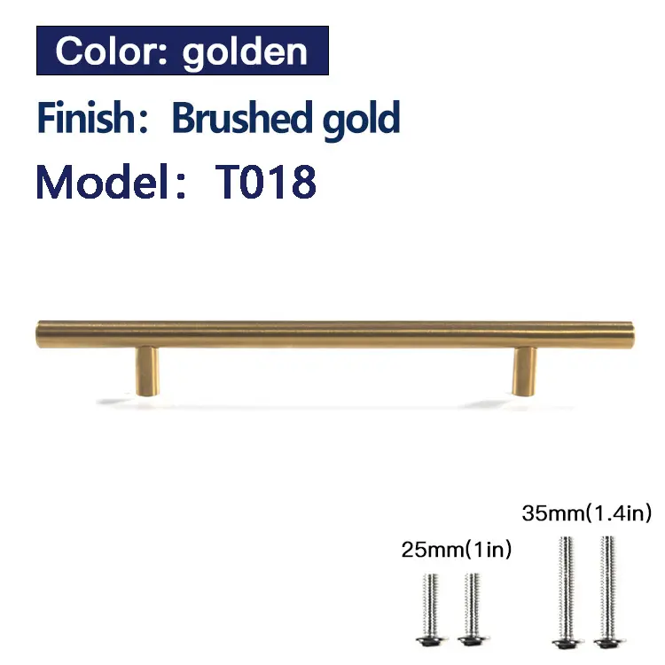 Gold Handle Pull T Bar Ss201 Hollow Stainless Steel Cupboard Handle With Cheap Price