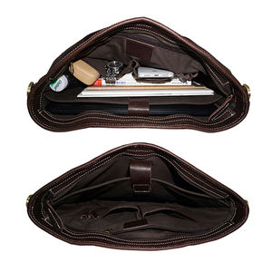 Bolsos de Cuero Genuino con Cierre de Cremallera Vintage para Abogados, con Correa Extraíble, Bolsos de Mano para <span class=keywords><strong>Oficina</strong></span> para Hombres - Product Image 4